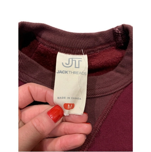 Jack Threads Maroon Crewneck Sweatshirt Sweater Md - Picture 3 of 6
